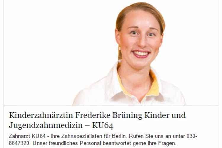 Kinderzahnärztin Frederike Brüning Kinder- und Jugendzahnmedizin – KU64